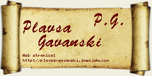 Plavša Gavanski vizit kartica